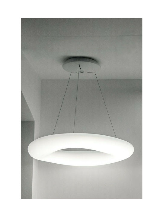 VK Lighting VK/04242PE/W/W/45 Κρεμαστό Φωτιστικό LED με Θερμό Λευκό Φως Λευκό 45x45εκ.